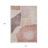 Blush Pink And Mauve Abstract Washable Indoor Outdoor Area Rug - 3 of 4