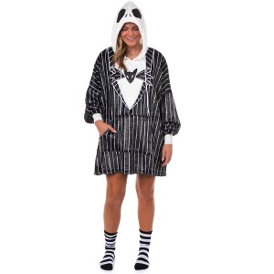 Seven Times Six Disney Nightmare Before Christmas Pajamas Women's Hooded Dorm Sleep Shirt - 1 of 4
