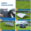 Whizmax Carport 10X20ft Carport Canopy Car Tent Metal Carport Outdoor Garage Boat Shelter Party Tent, White - 4 of 4