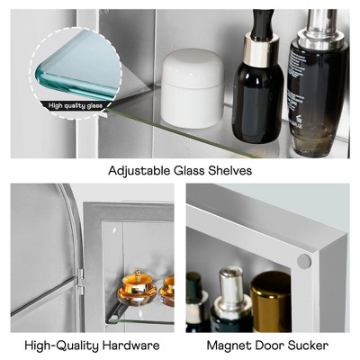 CSBDHOME 16" W x 24" H Framed Medicine Cabinet