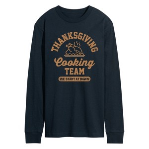 Men's - Instant Message - Thanksgiving Cooking Team Long Sleeve Graphic T-Shirt - 1 of 4