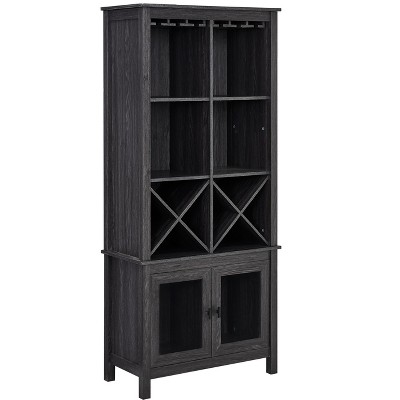Home Source Jill Zarin Bar Cabinet Bookshelf with Glass Doors