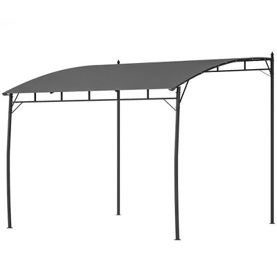 Charcoal Gray Metal Frame Pergola with UV-Resistant Canopy