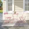 Whizmax 3-Piece Outdoor Bistro Set - Folding Metal Table & 2 Chairs, Compact Patio Furniture for Small Spaces, Porch, Balcony, Garden & Poolside - 4 of 4