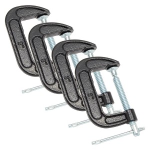 Built Industrial 4 Pack Heavy Duty C Clamps with 3 Inch Jaw Opening for Woodworking, Welding, Automotive, Carpentry Building - 1 of 4