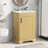 ORRD 20" Bathroom Vanity with Sink, Cabinet with Soft-Close Door, Storage Rack, and Adjustable Shelf, Natural Wood - 2 of 4