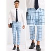 INSPIRE CHIC Men's Plaid Printed Pleated Front Cropped Pants - 4 of 4