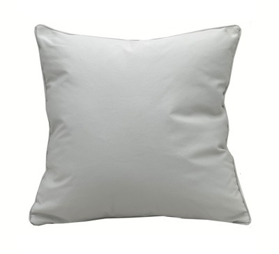 White Embroidered Leather and Rope Indoor/Outdoor Throw Pillow