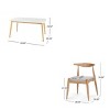 5 PCS Mid-Century Modern Design Dining Set, Faux Wood Top Dining Table, Upholstered Wood Frame Chairs with Polyester Cushion-Baofuwish - 4 of 4