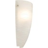 Possini Euro Design Modern Wall Light Sconces Set of 2 White Striped Glass Pocket Hardwired 13 1/4" High Fixture Bedroom Bathroom - 4 of 4
