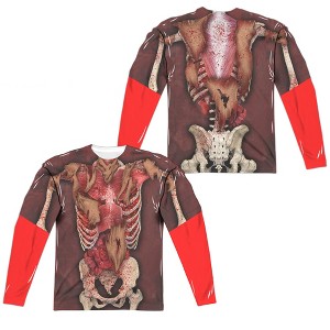 Men's Skinny Front Back Print Long Sleeve Costume T-Shirt - 1 of 4