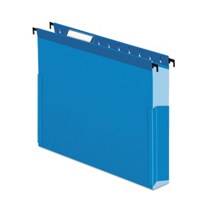 Pendaflex SureHook Reinforced Extra-Capacity Hanging Box File, 1 Section, 3" Capacity, Letter Size, 1/5-Cut Tabs, Blue, 25/Box - 1 of 4