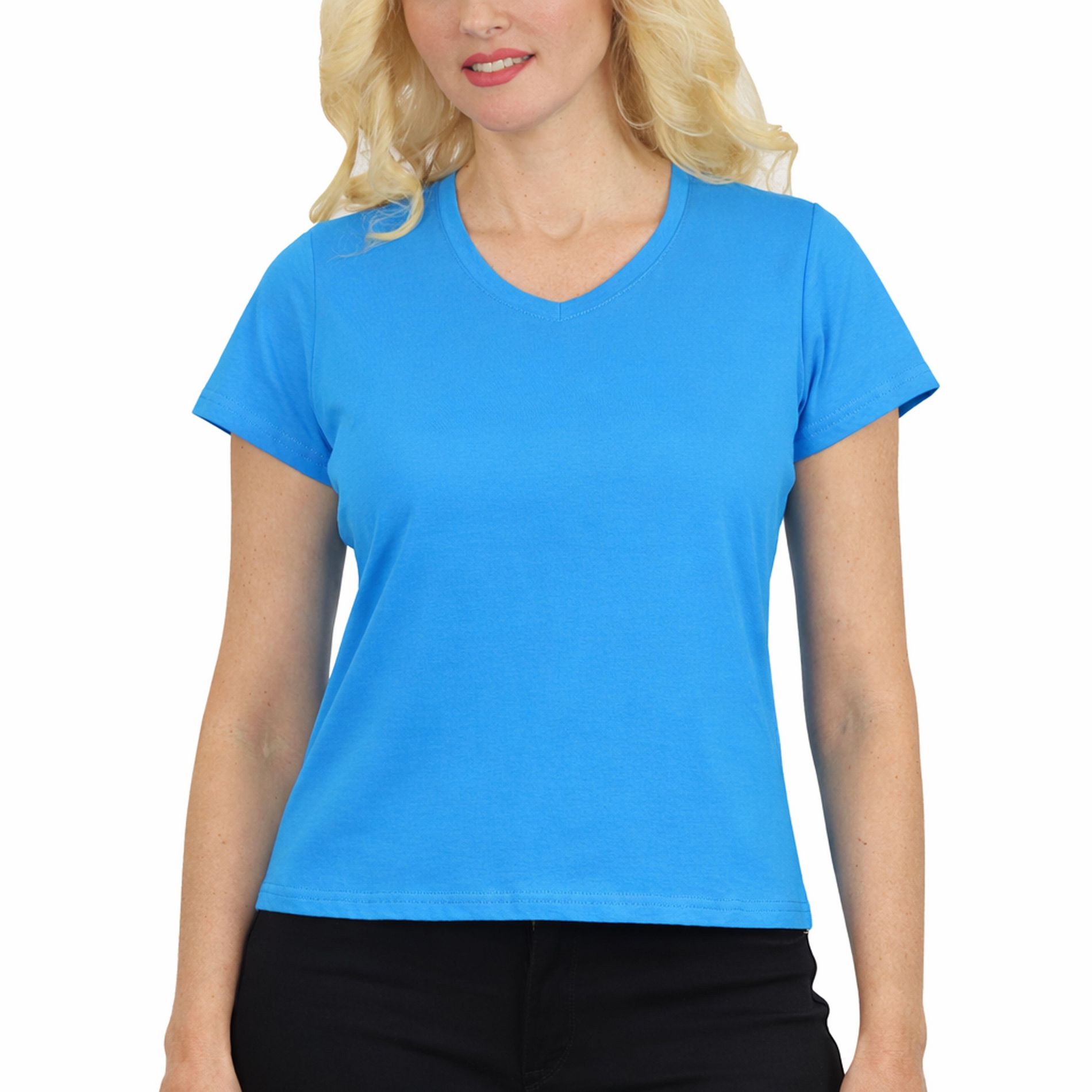 Galaxy Divatee Women’s Relaxed Fit V-Neck Short Sleeve T-Shirt