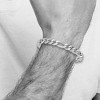 Black Bow Jewelry Men's 14k White Gold, 9mm Solid Figaro Link Chain Bracelet, 8 Inch - 4 of 4