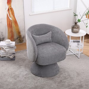 Swivel Accent Chair Armchair, Round Barrel Chair in Fabric for Living Room Bedroom - 1 of 4