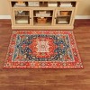 Collections Etc Floral Traditional Medallion Skid-Resistant Accent Rug - 2 of 2