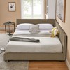 Sapphtopaz Daybed Bed Frame with Tufted Upholstered Sofa Bed with Armrests and Wood Slats Support Beds for Apartment, Bedroom - 4 of 4