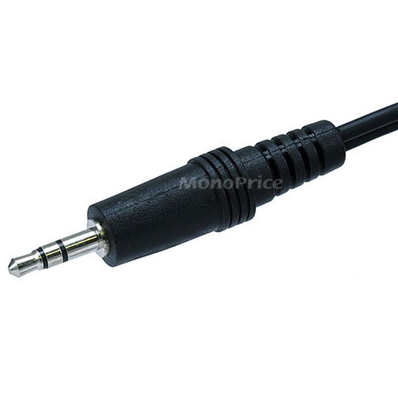 Monoprice Audio/Stereo Cable - 6 Feet - Black | 3.5mm Stereo Plug/2 RCA Jack, Mp3 Player/Phone Headphone Output to Home Audio System, 3 of 4