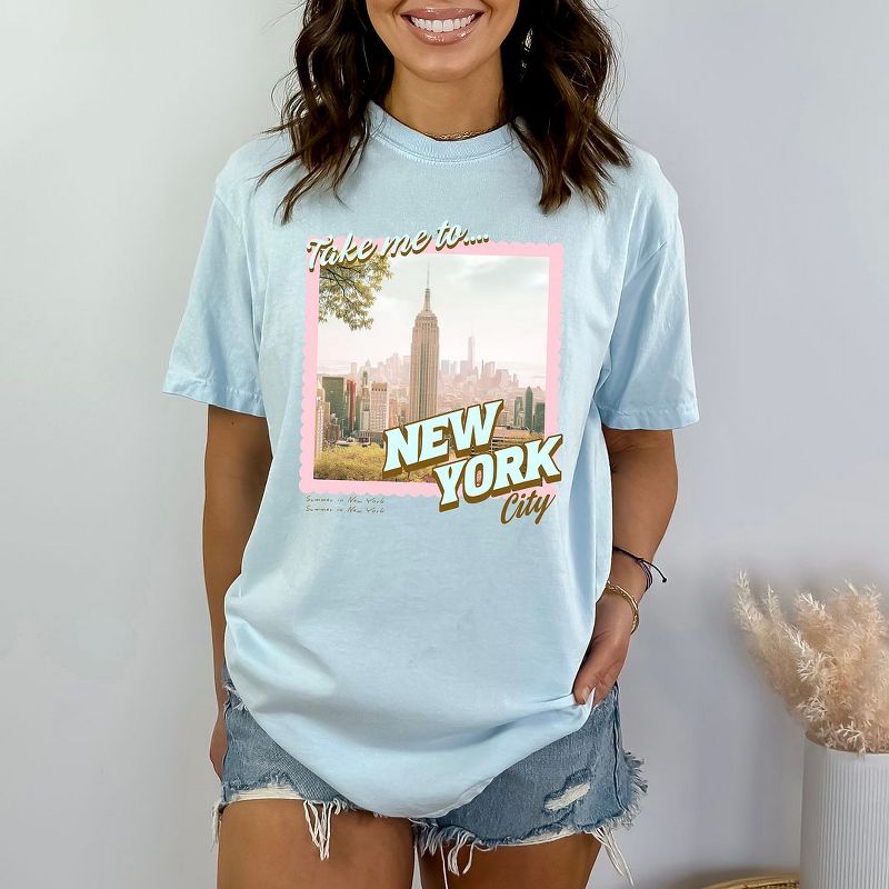 Simply Sage Market Women's Take Me To New York Short Sleeve Garment Dyed Tee, 3 of 4