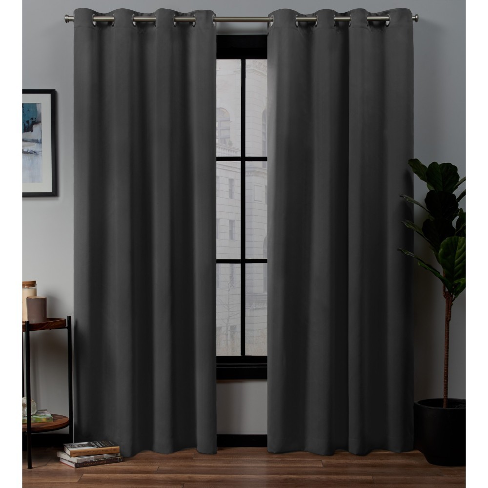 Photos - Curtains & Drapes Set of 2  Academy Total Blackout Grommet Top Curtain Panel Dark G(84"x52")