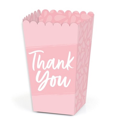 Big Dot of Happiness Pink Elegantly Simple - Guest Party Favor Popcorn Treat Boxes - Set of 12
