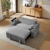 Corduroy Sofa Bed with Pull-Out Bed and Armrests with Storage - 3 of 4