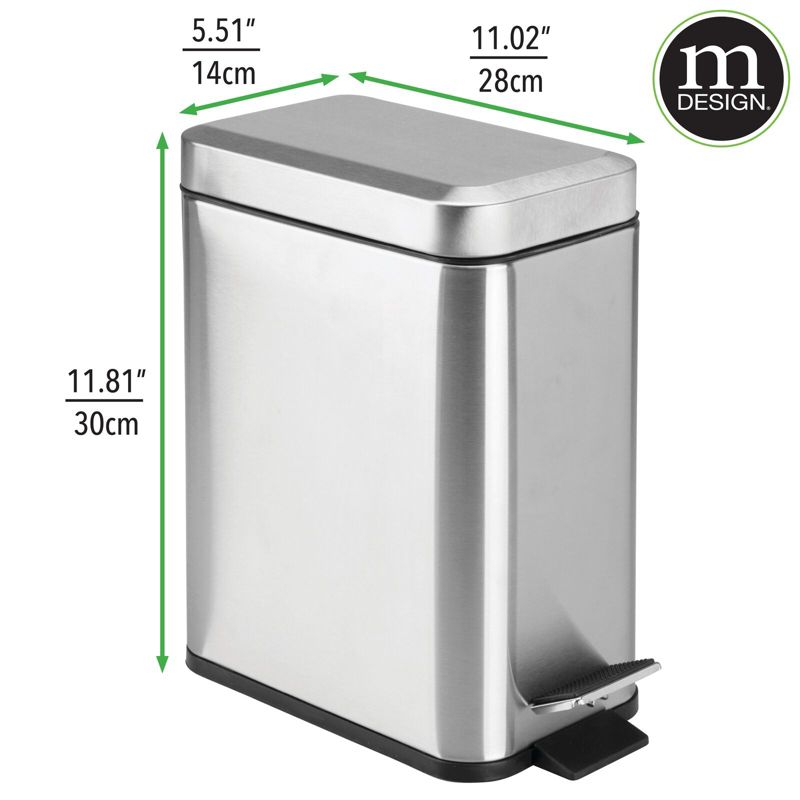 mDesign Step Trash Can, Gallon Garbage Bin, Removable Liner Bucket, 3 of 6