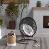 Outsunny Hanging Hammock Chair Stand, Metal Frame Hanging Stand, Black - 3 of 4