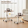 Height-Adjustable Rolling Laptop Desk with Wheels - 60x40cm Mobile Standing Desk, 69-90cm Adjustable Table - 4 of 4