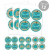 Big Dot of Happiness Teal Pumpkin - Halloween Allergy Friendly Trick or Trinket Name Tags - Party Badges Sticker Set of 12 - 2 of 4
