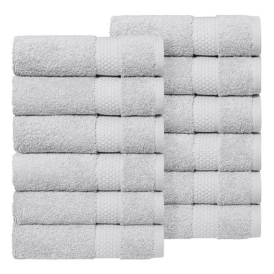 Linum Home Textiles 100% AEGEAN Long Staple Turkish Cotton STARLIGHT Terry Hand Towels (Set of 12)