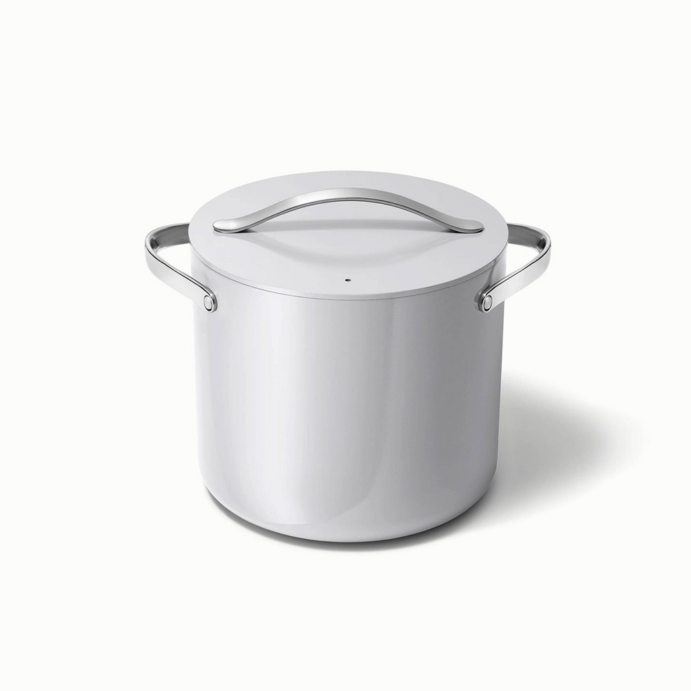 Caraway Home Stock Pot with Lid Gray