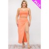 Slickblue Women's Plus Two Piece Crop Cami and Maxi Skirt Set, Split Thigh Design, Color Options, Size 1XL-3XL - 2 of 4