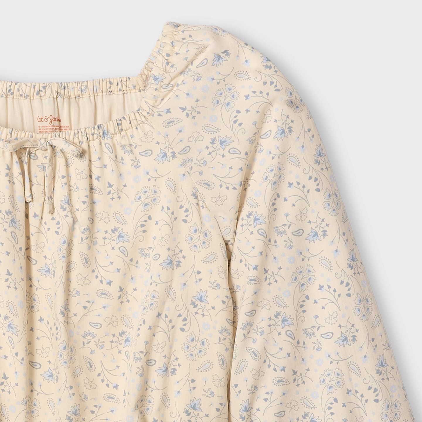 Блузка Cat & Jack Long Sleeve Smocked Woven Floral Blouse для девочек, цвет: С принтом — фото 3