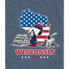 Boys' - Peanuts - Wisconsin American Flag Snoopy Short Sleeve Graphic T-Shirt - 2 of 4