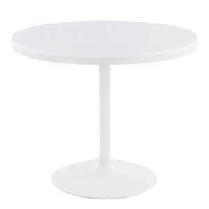 Vynxaria  Industrial Dining Table in White Steel and White Wood - 1 of 4