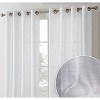 HLC.ME Madison Faux Linen Textured Thicker Sheers Privacy Light Filtering Window Grommet Curtains Drapery Panels, Set of 2 - 2 of 4
