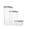 3-Piece Dry Food Storage Container Set 7, 2, 3 Qt – With Airtight Locking Lids,  Clear Stackable pantry Organizer - image 2 of 2