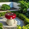 SEVOBAL Mushroom Statue Stool Outdoor Garden Forest Base Courtyard Lawn Courtyard Summer Decoration Indoor Party Festival Kid Gift, Red, 13"*13"*13.8" - 2 of 4