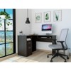 PAGED Computer Desk Modern Office Desk with 2 Open Shelves and Storage Drawer for Office - 2 of 4
