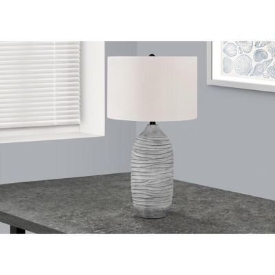 Monarch Specialties Lighting 27inchH Table Lamp Grey Resin Ivory / Cream Shade Modern