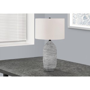 Monarch Specialties Lighting 27inchH Table Lamp Grey Resin Ivory / Cream Shade Modern - 1 of 4
