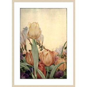 30" x 41" Garden Fantasy I Tulip Wood Framed Wall Art Print - Amanti Art: Vertical Lithograph, Modern Decor - 1 of 4