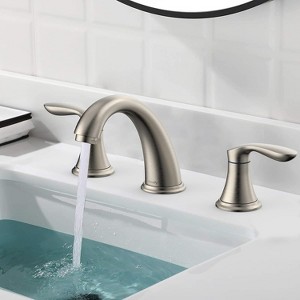 Coucheta 8" Widespread Bathroom Faucets - 3-Hole Design with Pop-Up Drain & cUPC Hoses in Multiple Finishes, Single & 2-Pack Options - 1 of 4