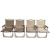 Akoasm 4-Pieces Portable And Foldable Aluminium Patio Dining Chair with Armrests-Natural - 3 of 4