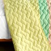 Slickblue 3 PC Handmade Full/Queen Quilt Set, Reversible Vermicelli Quilted, Horizontal Stripes, 37 Color Options - 4 of 4