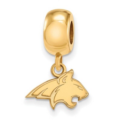 Black Bow Jewelry 14k Yellow Gold Plated Sterling Silver Montana State Bobcats NCAA Bead Charm