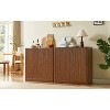 ORRD Modern Wave Sideboard with Curved Doors, 2-Door Storage Cabinet for Living Room, Kitchen, Bedroom, Multifunctional Furniture in Walnut - 2 of 4