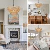 Rattan Shade Pendant Light,6-Lights Boho Chandelier,Ceiling Light Fixture With 4-Tier Woven Lampshade -The Pop Home - 2 of 4