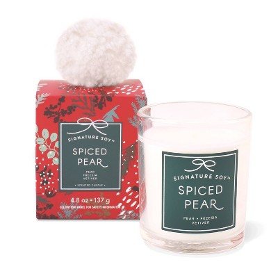 4.8oz Glass Jar Candle with Box Spiced Pear - Signature Soy